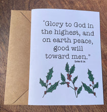 Load image into Gallery viewer, Holly Berry December Birth Flora Verse Card