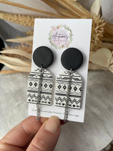 Load image into Gallery viewer, Black &amp; White Arch Stud Dangles
