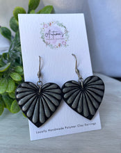 Load image into Gallery viewer, Black &amp; Silver Scalloped Hearts
