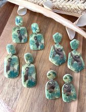 Load image into Gallery viewer, Leaves &amp; Sloths Stud Dangles (Glow-n-the-dark)
