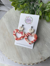 Load image into Gallery viewer, Marbled Cut Out Heart Dangles
