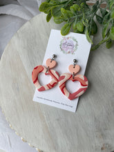 Load image into Gallery viewer, Marbled Cut Out Heart Dangles
