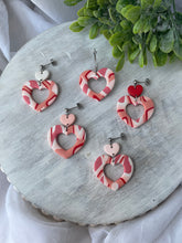 Load image into Gallery viewer, Marbled Cut Out Heart Dangles
