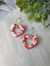 Load image into Gallery viewer, Marbled Cut Out Heart Dangles
