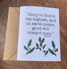 Load image into Gallery viewer, Holly Berry December Birth Flora Verse Card
