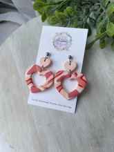 Load image into Gallery viewer, Marbled Cut Out Heart Dangles
